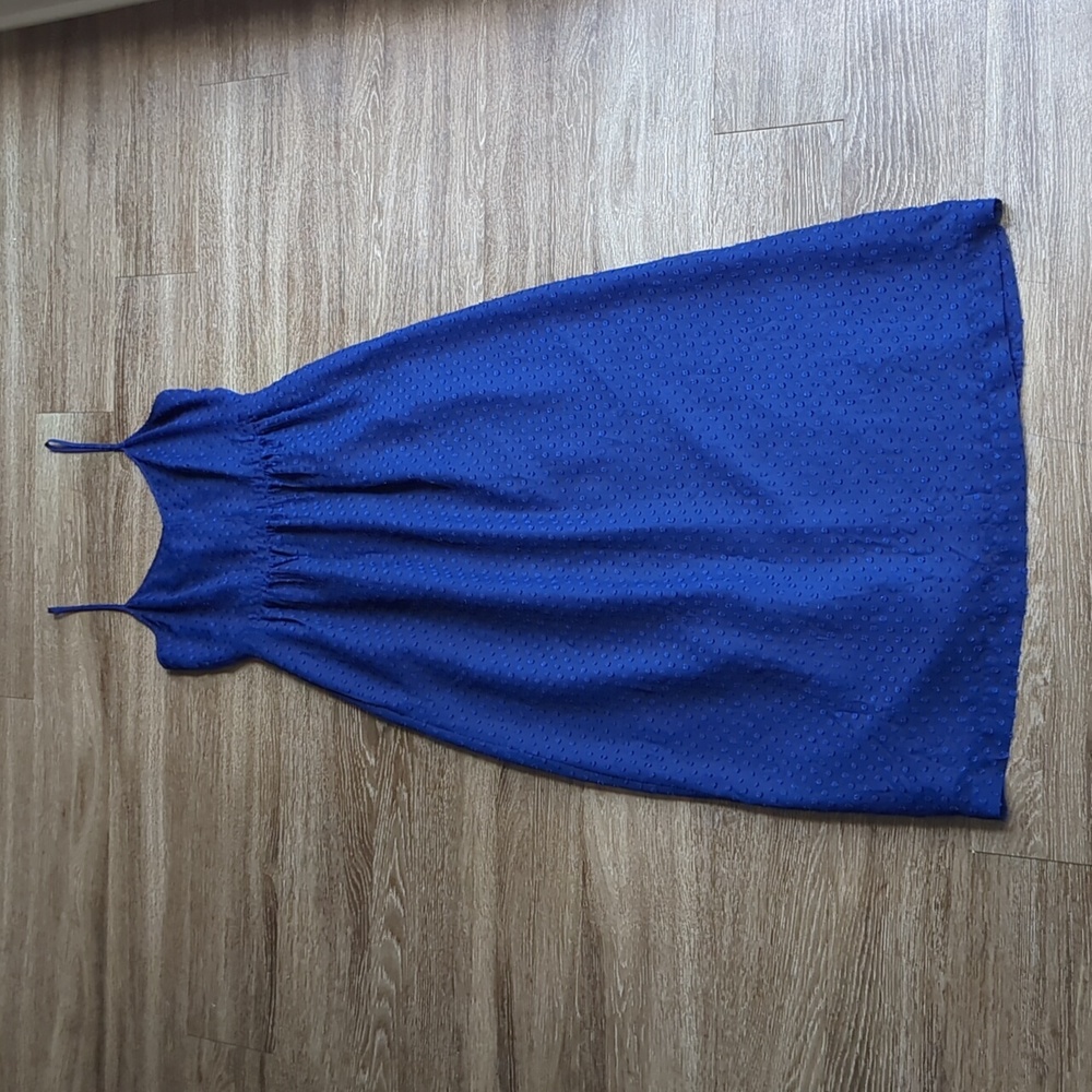J.Crew Blue Dot Maxi Dress Spaghetti Straps 4